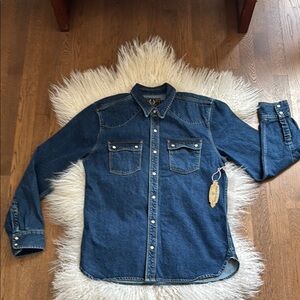 Blue Denim Button-Up Shirt